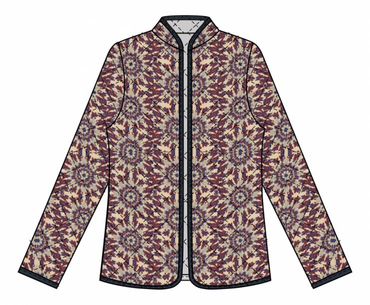 Didi, Padded 1646 Ecru Fireside Print - Blazers